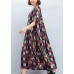 Beautiful o neck large hem linen quilting dresses To Get design red Plaid Art Dress summer